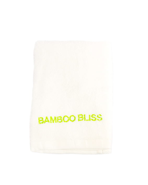 bamboo bliss white sports towel out packaging