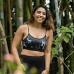 Bamboo Black Marble Sports Bra