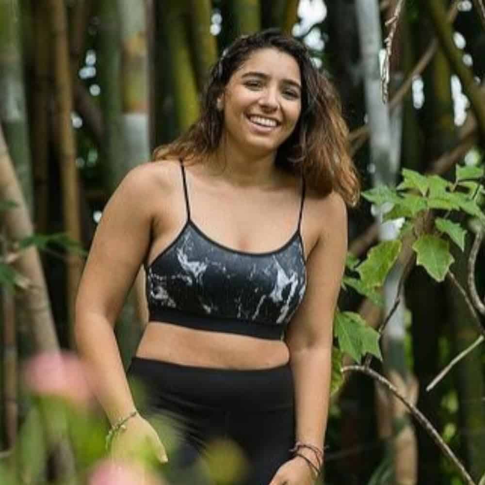 Bamboo Black Marble Sports Bra