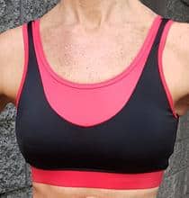 Bamboo Black & Red Sports Bra