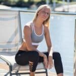 Bamboo Grey and White Sports Bra